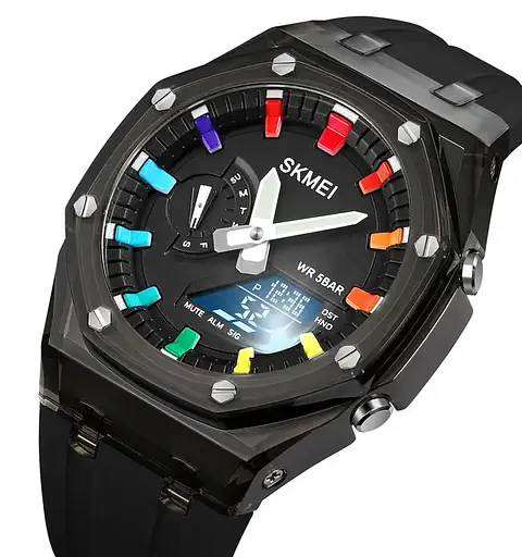 Наручний годинник чоловічий Skmei 2100 Black Black, 2100BKBK (18437) - фото 4