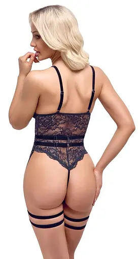 Боді Cottelli Lingerie Lace otwarte XL (чорний) - фото 9