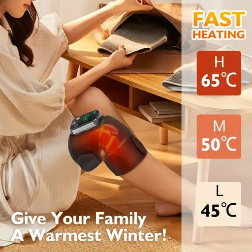 Беспроводной массажер для массажа колен с теплом - 3 регулируемых режима - Высококачественный массажер - фото 5