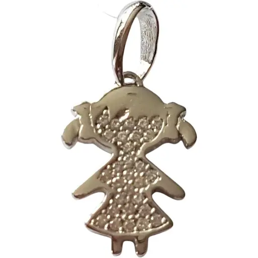 Серебряная подвеска Qvaliz Девочка с фианитами. 903-00818