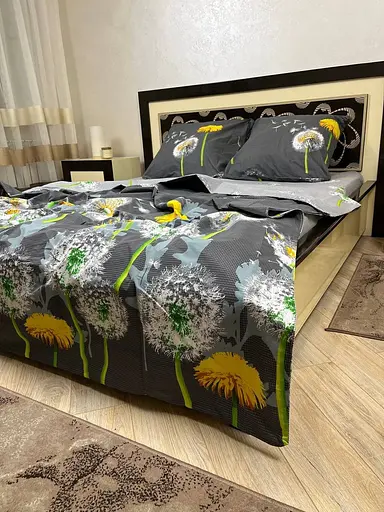 Постільна білизна бавовняна Одуванчики сірі Півтораспальна 150 x 220 Бязь Сіра 50 х 70