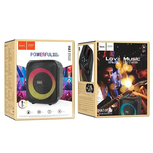 Колонка Hoco HA1 Graceful outdoor Power 30Wx1=30W с проводным микрофоном - фото 3