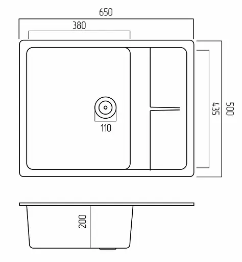 Кухонная мойка Platinum 6550 LOTOS (SP000040724) - фото 7