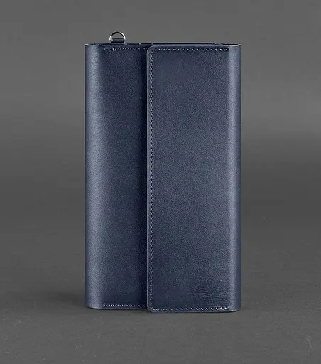 Кожаный клатч-органайзер (тревел-кейс) 5.1 темно-синий - фото 1