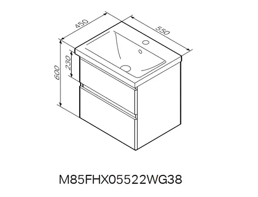 Тумба з раковиною AM.PM X-Joy підвісна 55 білий глянець M85-FHX0552-WC0552WG38 Білий - фото 2