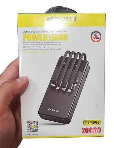 Павербанк портативна батарея Awei P132K портативний зарядний пристрій для телефону 20000 mAh Чорний - фото 6