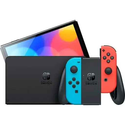 Игровая консоль Nintendo Switch Oled Global с Neon Blue и Neon Red Joy-Con (045496453442) - фото 2