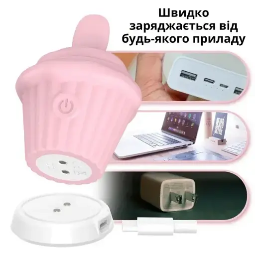 Стимулятор вібратор для сосків та клітора I’MCUM Ice Cream Lick Блакитний (7970379617681) - фото 5