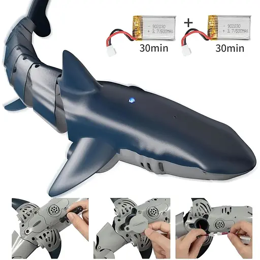 Іграшкова акула на дистанційному керуванні TEMI Shark, 1:18, зі світлом і розпиленою водою - фото 8