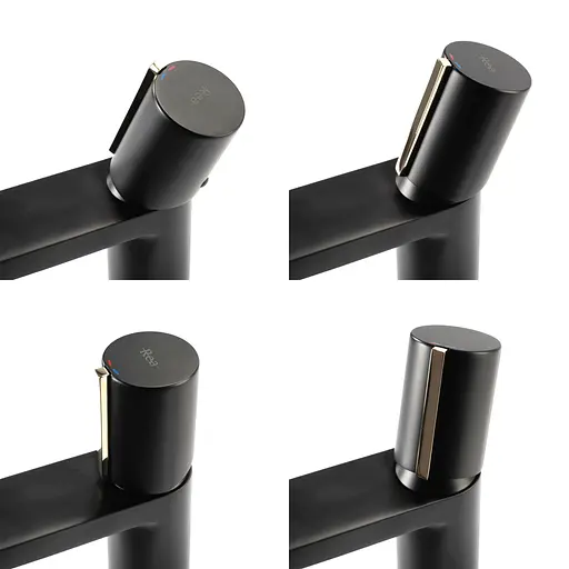 Змішувач для умивальника Rea Icon black L.gold чорний низький REA-B5680 Чорний - фото 4