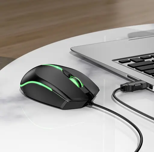 Комп'ютерна миша Hoco GM37 Wonderful gaming luminous Wired mouse Чорний - фото 3