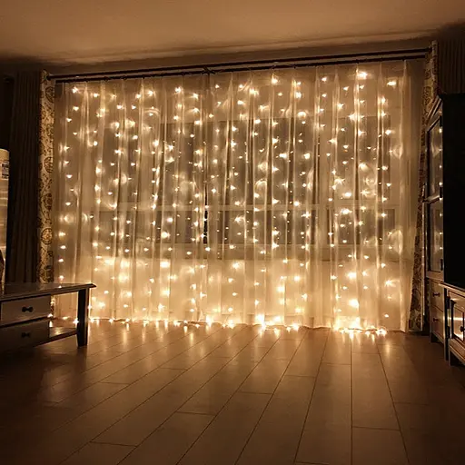Гірлянда штора 3х3м 360 LED Біле тепле світло - фото 5