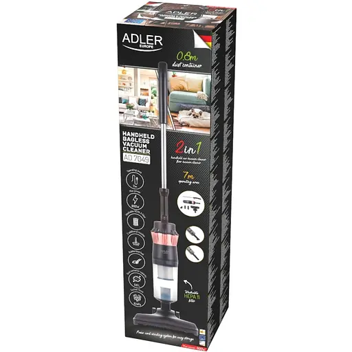 Пылесос Adler AD 7049 2 в 1 контейнерный/800 Вт/0,8 л/фильтр HEPA/насадка для салона автомобиля - фото 6