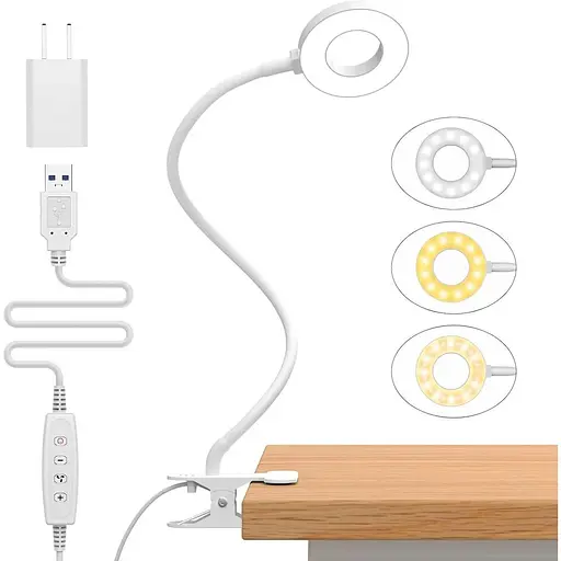 IZELL Book Light, лампа для чтения с пристегивающимся гибким штативом, светодиодные лампы с регулируемой яркостью, крепление