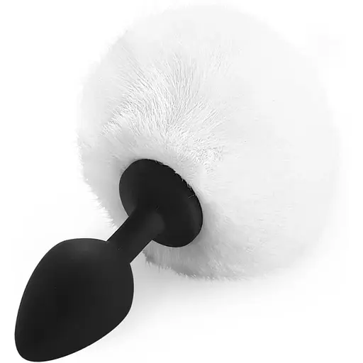 Силіконова пробка Art of Sex - silicone Bunny Tails Butt Plug М White