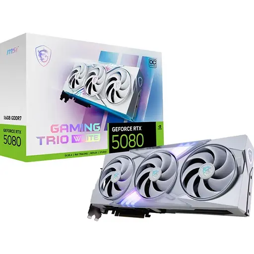 Відеокарта MSI GeForce RTX 5080 16G Gaming Trio OC White UA [127129]