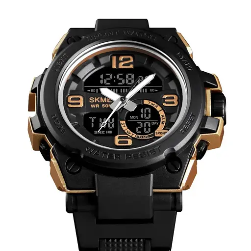 Чоловічий наручний годинник Skmei 1452 Золотий - фото 4