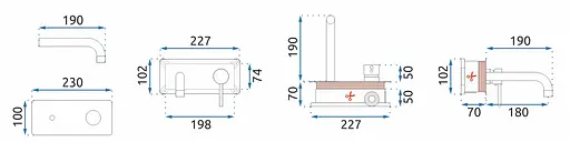 Змішувач для умивальника Rea Viva black чорний прихованого монтажу (настінний) REA-B0231 Чорний матовий - фото 7