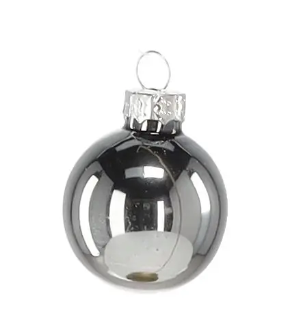 Елочные шарики Chomik стеклянные серебро + белый 3 см 11 шт. (BOZ2195) - фото 6