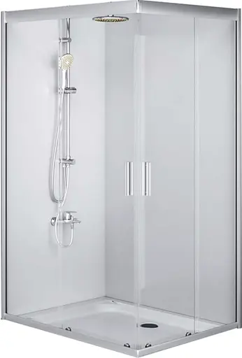 Душевая кабина Am.Pm Gem Twin Slide 120x90 см прозрачное стекло хром W90UG-404-120290-MT, Универсальная, прозрачная, хром - фото 1