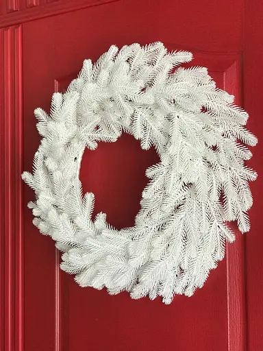 Вінки хвойні різдвяні Hvoya Traditional литі білі 50 см 7 шт. - фото 5