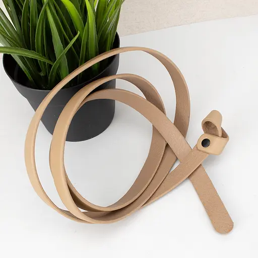 Ремінь-вузол шкіряний бежевий жіночий HC-1502 (115-120 см) - фото 5