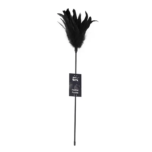 Щекоталка черная Art of Sex - Feather Paddle, перо молодого петуха - фото 3