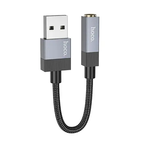 Адаптер переходник Hoco UPA32D USB to Jack 3.5 черный - фото 3
