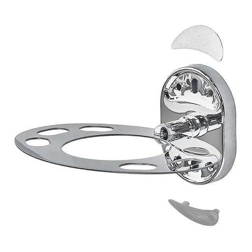 Склянка одинарна з тримачем зубних щіток Zerix AFB-0106-1 ZX5057 скло хром - фото 3