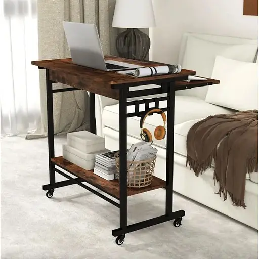 Компьютерный стол Costway Otto с выдвижной подставкой для клавиатуры - фото 4