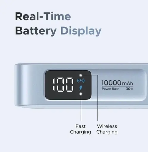 Магнитный павербанк Ugreen PB594 с беспроводной MagSafe зарядкой голубой 30W 10000 мАч - фото 15