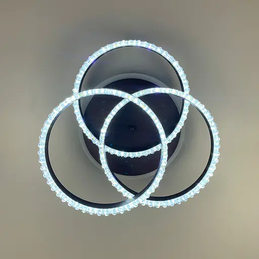 LED світильник coffee на 3 кільця з хромованою смужкою d30 см Line.F A 55063/3С RGB CF+CR - фото 4