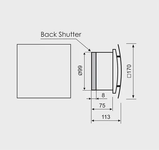 Декоративний малошумний вентилятор MMotors MM 100 зі зворотним клапаном - фото 2