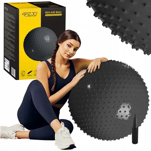 Мяч для фитнеса (фитбол) 4FIZJO 65 см массажный Anti-Burst 4FJ0618 Black (P-5905973400237) - фото 2