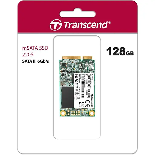 Накопичувач SSD Transcend mSATA 128GB 3D NAND DRAM-less (MSA220S) - фото 2
