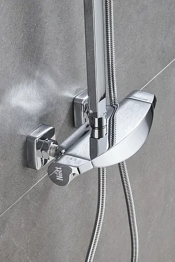 Душова система зовнішнього монтажу з термостатом Nett STH-32, Хром - фото 4