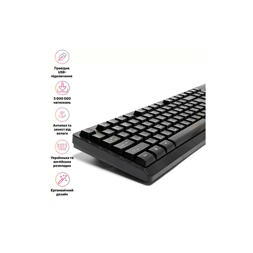 Клавіатура Hölmer K-02OF USB UA Black (K-02OF) - фото 6