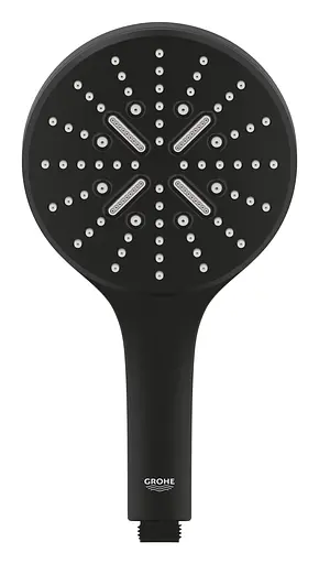 Ручний душ 3 режими струменя Grohe Rainshower Smartactive 130 22127KF0, Чорний матовий - фото 3