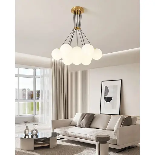 Люстра-пучок на 13 білих плафонів Ø 67 см | Line F | Арт. 1519/13 GD - фото 7