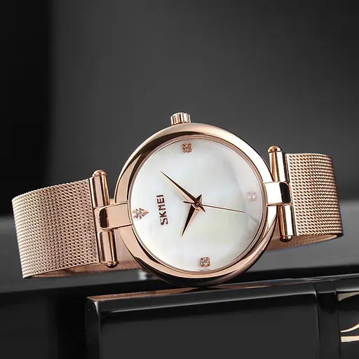 Женские классические часы Skmei 9177 Marble (Белые) - фото 3
