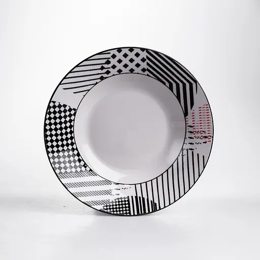 Столовий сервіз золотий на 6 персон 18 предметів набір фарфорових тарілок для сервірування столу сервіз тарілок Yiwu HP-HK-A3 - фото 4