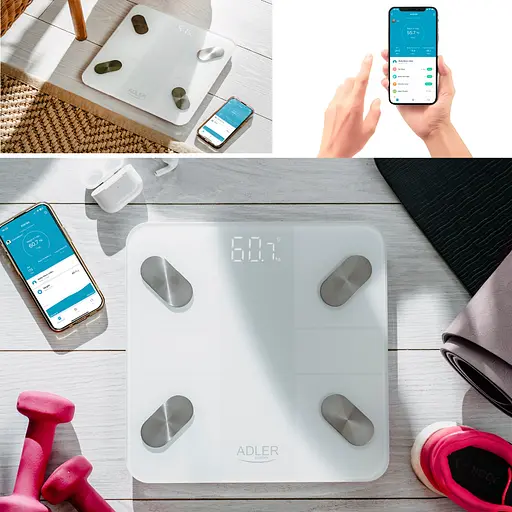 Весы напольные Adler AD 8186 white электронные/ Smart/ 180кг/ 3хААА/ автовыключение/ белые - фото 5