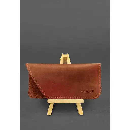 Кожаный чехол для очков BlankNote Crazy Horse Светло-коричневый  - фото 5