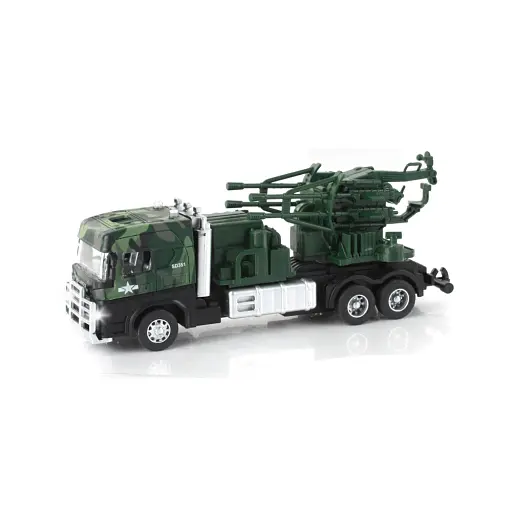 Машина металлическая, инерция, масштаб 1:60, военная, подвижные детали, резиновые колеса (В ассортименте)