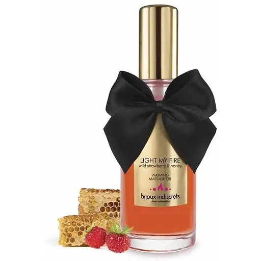 Масажна олія Bijoux Indiscrets Light My Fire Wild Strawberry & Honey, 100 мл - фото 2