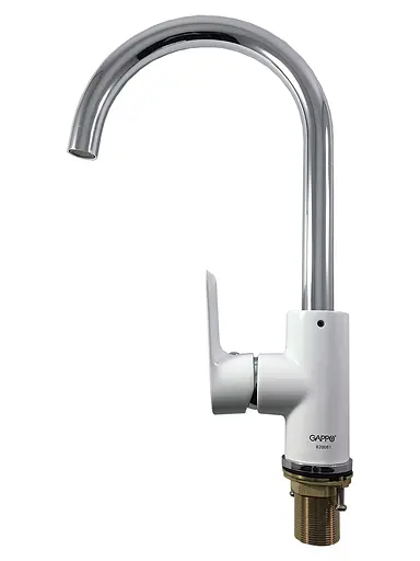 G4048 Змішувач для кухні U гайка білий/хром Ø35 Gappo Noar 1/8 Білий - фото 1