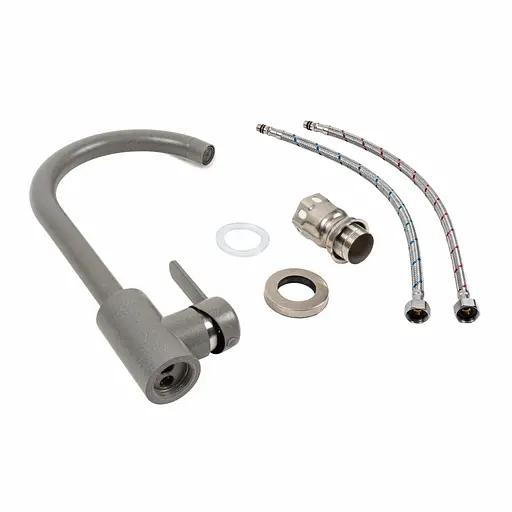 Смеситель для кухни Platinum 7990 NEST серый муссон Серый - фото 2