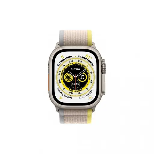 Смарт-часы Apple Watch Ultra GPS + Cellular 49 mm Titanium Case with Yellow/Beige Trail Loop-M/L (MQF23/MQFU3) - фото 5