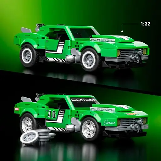 Коллекционная машинка-конструктор Hot Wheels Mattel Brick Shop Speed Camaro ​​(JFT16) - фото 4