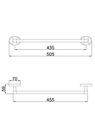 Тримач для рушника Frap F1901-1 45 см 1/80 Хром - фото 2